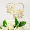 Love Cake Toppers Gift For Bride Groom Art Font Wedding Cake Toppers Couple Wedding Rustic Cake Decor Bridal Shower Engagement Party Decoration Cake Supplies view 1