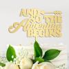 And So The Adventure Begins Wedding Cake Toppers Gift For Bride Groom Elegant Cake Topper Art Font Wedding Rustic Cake Decor Anniversary Engagement Party Decoration Cake Supplies view 3
