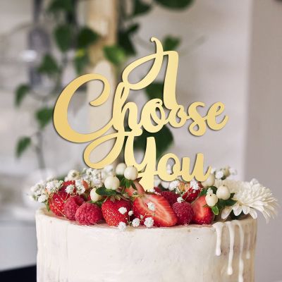 I Choose You Cake Toppers Gift For Bride Groom Couple Wedding Cake Toppers Custom Wedding Cake Decor Engagement Anniversary Bridal Shower Party Decoration Cake Supplies