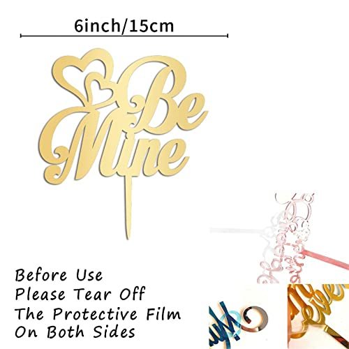 Be Mine Wedding Cake Toppers Romance Cake Topper Gift For Bride Groom Funny Rustic Cake Decor Bridal Shower Anniversary Engagement Party Decoration Cake Supplies
