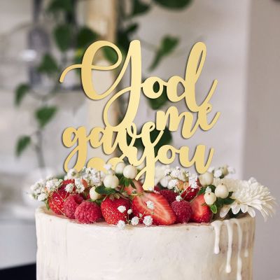 God Gave Me You Wedding Cake Toppers Gift For Bride Groom Romance Wedding Cake Topper Funny Wedding Rustic Cake Decor Bridal Shower Anniversary Engagement Party Decoration Cake Supplies