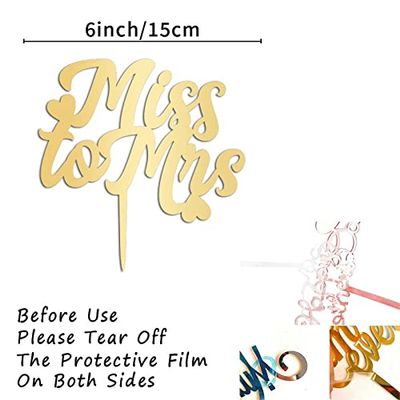 Miss to Mrs Wedding Cake Toppers Gift For Bride Groom Funny Wedding Cake Topper Modern Wedding Cake Decor Bridal Shower Anniversary Party Decoration Cake Supplies
