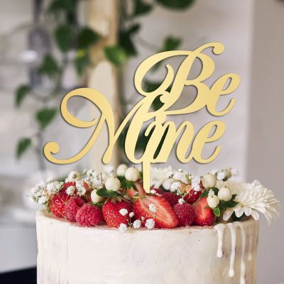 Be Mine Cake Toppers Gift For Bride Groom Art Font Rustic Cake Decor Custom Wedding Cake Topper Anniversary Engagement Party Decoration Cake Supplies