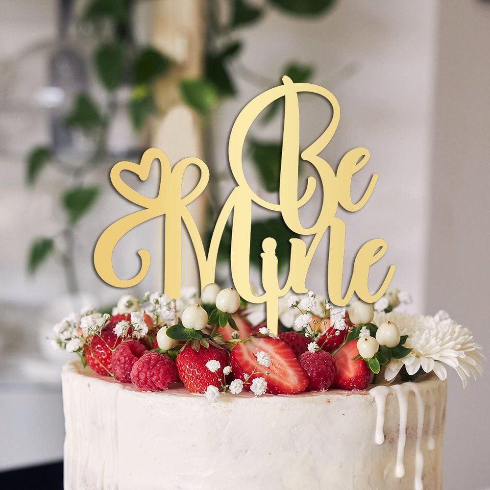 Be Mine Cake Toppers Custom Cake Topper Gift For Bride Groom Personalized Cake Decor Anniversary Engagement Bridal Shower Party Decoration Cake Supplies