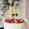 Happy Anniversary Wedding Cake Topper Gift For Bride Groom Funny Wedding Cake Toppers Elegant Cake Decor Engagement Anniversary Bridal Shower Party Decoration Cake Supplies view 1