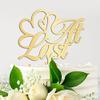 At Last Wedding Cake Topper Gift For Bride Groom Art Font Wedding Cake Toppers Monogram Wedding Rustic Cake Decor Anniversary Engagement Bridal Shower Party Decoration Cake Supplies view 2