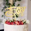 Best Day Ever Wedding Cake Toppers Gift For Bride Groom Personalized Rustic Cake Decor Art Font Wedding Cake Topper Engagement Bridal Shower Party Decoration Cake Supplies