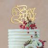 Best Day Ever Wedding Cake Topper Gift For Bride Groom Monogram Cake Toppers Personalized Wedding Rustic Cake Decor Engagement Bridal Shower Party Decoration Cake Supplies view 3
