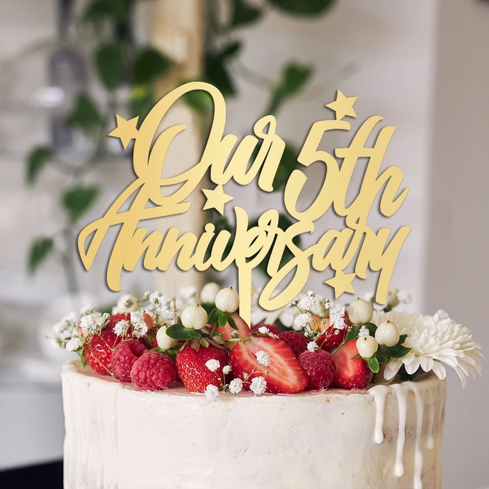 Anniversary Custom Year Wedding Cake Toppers Gift For Bride Groom Couple Wedding Rustic Cake Decor Monogram Wedding Cake Topper Engagement Bridal Shower Party Decoration Cake Supplies