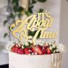 It's About Time Cake Toppers Gift For Bride Groom Monogram Rustic Cake Decor Wedding Cake Topper Bridal Shower Anniversary Engagement Party Decoration Cake Supplies view 1