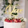 Love Cake Toppers Gift For Bride Groom Couple Rustic Cake Decor Romance Wedding Cake Topper Engagement Anniversary Bridal Shower Party Decoration Cake Supplies view 1
