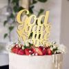 God Gave Me You Cake Toppers Wedding Wedding Cake Topper Gift For Bride Groom Modern Wedding Cake Decor Bridal Shower Anniversary Party Decoration Cake Supplies view 1
