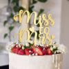 Miss to Mrs Wedding Cake Toppers Gift For Bride Groom Funny Wedding Cake Topper Word Art Rustic Cake Decor Bridal Shower Engagement Party Decoration Cake Supplies view 1