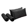Prolinemax Style V2 Twin Size Velvet Contrast Pipe Indoor Daybed Bolster Pillow Cushion Mattress Fitted Sheet |Cover ONLY| AD350 view 3