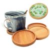 4PCS Mosaic Bamboo Coasters for Crafts, Blank Base Trays, Drinking Cup Coaster, Plant Coaster, Art Plate,DIY Mosaic Supplies (Round) view 1