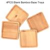 4PCS Mosaic Bamboo Coasters for Crafts, Blank Base Trays, Drinking Cup Coaster, Plant Coaster, Art Plate,DIY Mosaic Supplies (Square) view 3