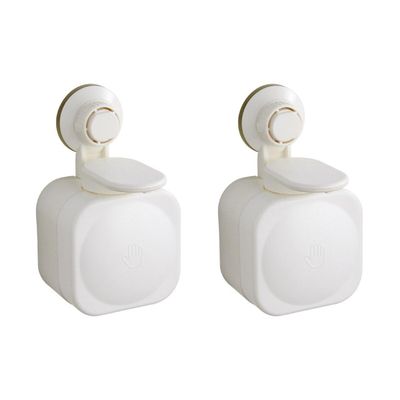 Cabilock Bathroom Soap Dispenser Bathroom Soap Dispenser 2pcs Wall Traceless Manual White Soap Hanging Dispenser Bathroom Soap Container Soap Container