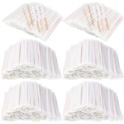 2000 Pcs Individually Wrapped Wooden Coffee Stirrers, Disposable Coffee Stir Sticks Round End Sticks Bulk Wood Stirrers for Cocktail Hot Drinks Restaurant Bar Home Office (7.5 Inch)