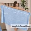 Bathroom Towel Set,35x70 Inch Bath Sheets Towels for Adults,Jumbo Bath Towels Extra Large Quick Dry Towel Super Soft Absorbent Oversized Towels Microfiber Shower Towels Bathroom Spa (4 Pcs Blue) view 2