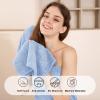 Bathroom Towel Set,35x70 Inch Bath Sheets Towels for Adults,Jumbo Bath Towels Extra Large Quick Dry Towel Super Soft Absorbent Oversized Towels Microfiber Shower Towels Bathroom Spa (4 Pcs Blue) view 4