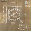 DIWNELEM Acrylic Wedding Card Box with Lock Clear Large Letter Envelope Box Acrylic Wedding Gift Card Box Money Box for Reception Baby Shower Birthday Party Graduation Decorations view 2