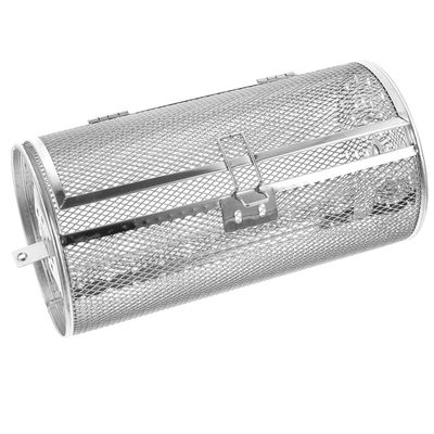 SHERCHPRY Stainless Steel Rotisserie Basket for Air Fryer Oven - 9.84X5.51X5.51In 360 Rotating Drum Roaster with Easy-Open Door for Roasting Nuts Meat Coffee Beans