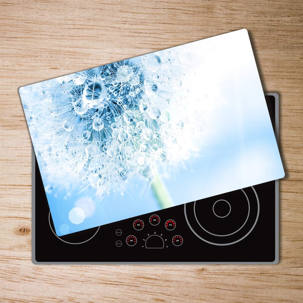 Glass Worktop Saver Splashback Chopping Board 31.5x20.47 in/80x52 cm - "Dandelion"