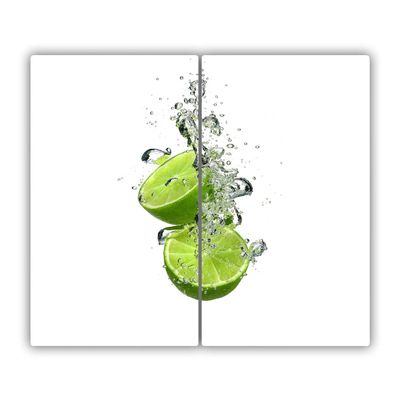 Tulup Glass Chopping Board - 2x11.81x20.47in/2x30x52cm - Tempered Glass Cutting Board - Splashback - Worktop Saver for Kitchen Protection - Splash Guard - Lime under water