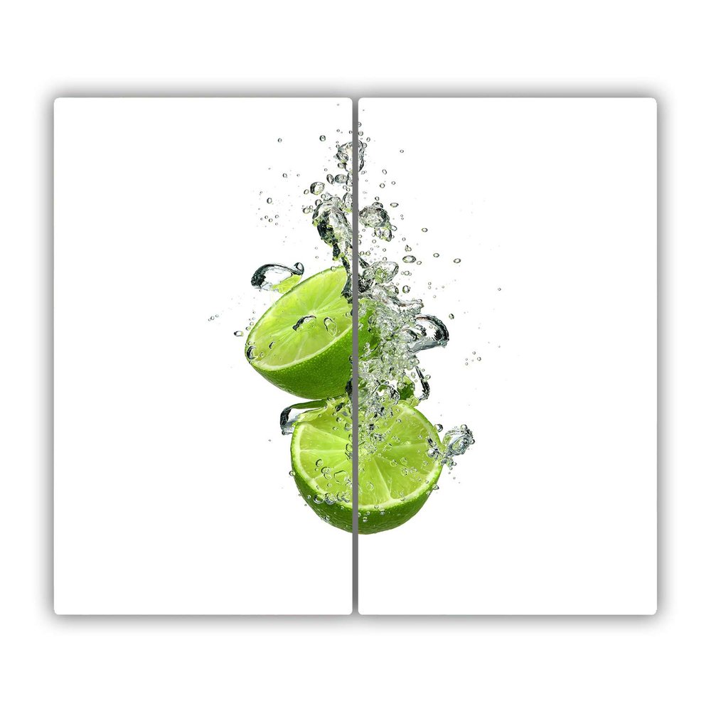 Tulup Glass Chopping Board - 2x11.81x20.47in/2x30x52cm - Tempered Glass Cutting Board - Splashback - Worktop Saver for Kitchen Protection - Splash Guard - Lime under water