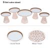 5 Pack Cake Stands Round Cupcake Stands,Metal Wedding Brithday Party Celebration Dessert Display Plates for Birthday, Baby Shower, Tea Party, Event Decoration, Rose Gold view 3