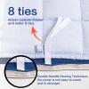 Aimon Weighted Blanket Cover 100% Cotton (48"x72", Dark Blue, Twin Size, Side Zipper) Washable Cover for Weighted Blanket, Removable Weighted Blanket Cover with 8 Ties view 3