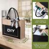 8 Pcs Large Burlap Tote Bags with Handles Jute Bridesmaid Gift Tote with Ribbons and Front Pocket 16.54 x 12.6 x 5.51 Inches Blank DIY Shopping Bags Bulk for Women Beach Wedding Picnic Work Travels view 2