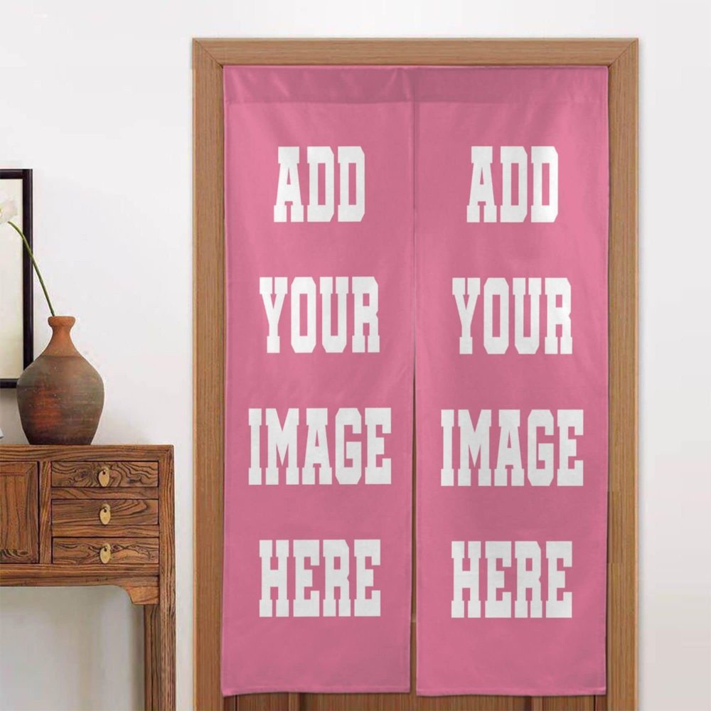 JCETUNO Custom Japanese Noren Door Curtains Privacy Blackout Door Curtains, Thermal Insulated Tie Up Shade Door Window Curtains for Bedroom, Azalea, Wide 27.5", 2 Slices Same