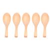 Hand Polished Tableware Cutlery Kitchen Gadget for Home Restaurant Cooking Baking Stirring Porridge Dessert, 5pcs Wooden Soup Spoon, Wooden Scoop Soup Spoon Wood Mixing Stirring Tableware view 1