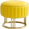 OLOTU Soft Touch Ottomans Premium Leather Foot Stool Round Sofa Stool Foot Rest with Golden Base Comfy Comfortable and Breathable view 1