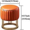 OLOTU Soft Touch Ottomans Premium Leather Foot Stool Round Sofa Stool Foot Rest with Golden Base Comfy Comfortable and Breathable view 2