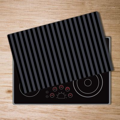 Glass Worktop Saver Splashback Chopping Board 31.5x20.47 in/80x52 cm - "Gray stripes"