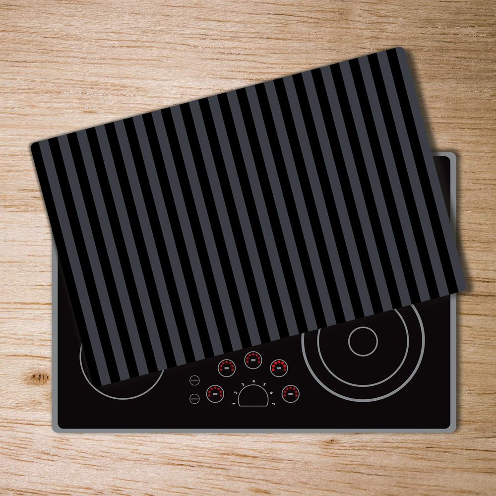 Glass Worktop Saver Splashback Chopping Board 31.5x20.47 in/80x52 cm - "Gray stripes"