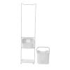 CeRaBuRET White Laundry Basket Bathroom Multi-layer Clothes Storage Basket Household Bathroom Simple Storage Shelf Kitchen Shelf Fruit Stand, 17.3 * 13 * 68.5in view 2
