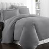Ropulance Bedding Pure Cotton Duvet Set with Fitted Sheet, 4 Pc Duvet Cover Set, Deep Pocket, 2 Pillow Cover with Zipper Closure, Durable Bedding Set (Silver Grey,Short Queen) view 1