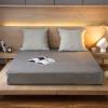 FCLDESHOP Bedding Fitted Sheet Deep Pocket,Autumn Winter Warm Solid Color Crystal Velvet Bedding Sheets,Hotel Homestay Non-Slip Box Spring Mattress Protector,Sky Blue,180cm200cm view 2