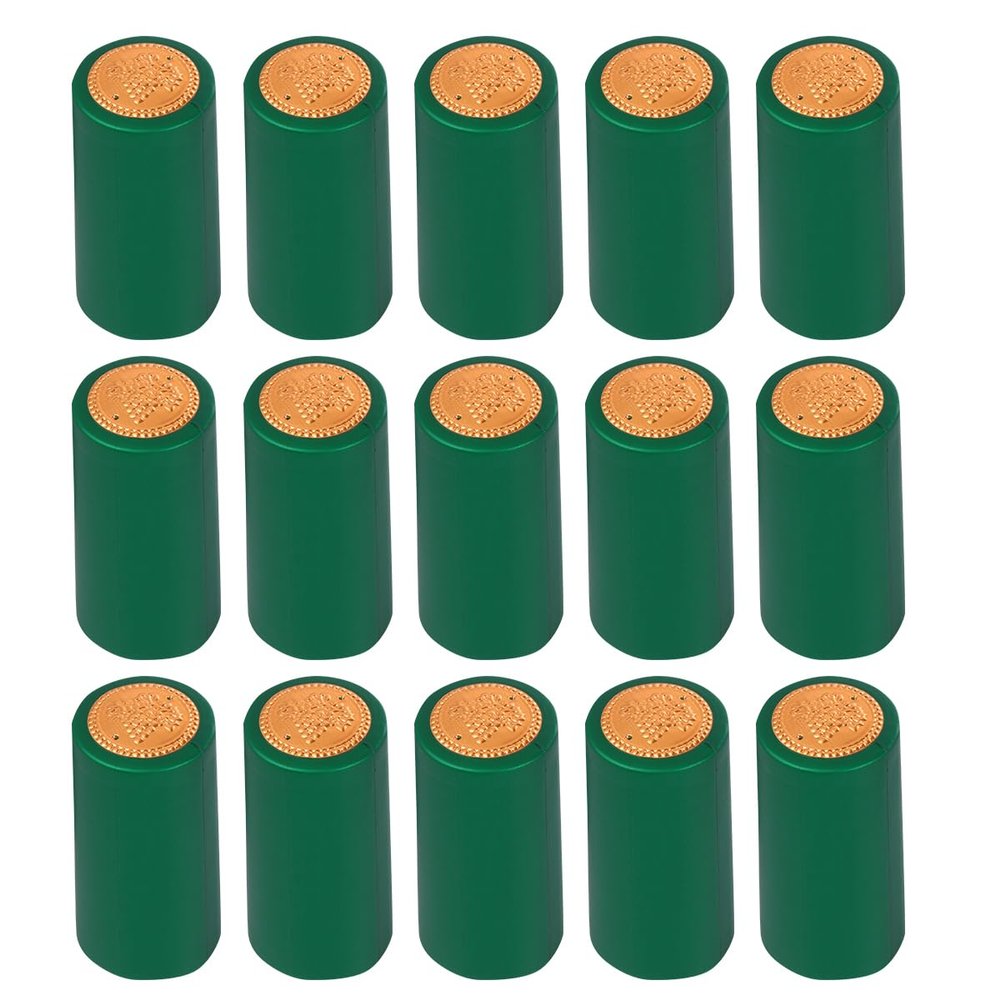NUOBESTY Wine Heat Shrink Capsules Green Pvc Shrink Capsules for Wine Bottles Bottle Film with Tear-off Tab 2.36 X 1.18 X 1.18 in for Winery Restaurant Home Use