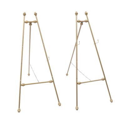 Floor Easel Stand Adjustable Display Stand Metal Large Free Standing Display Stand for Weddings Welcome Signs Posters Art and Any Exquisite Displays, Gold