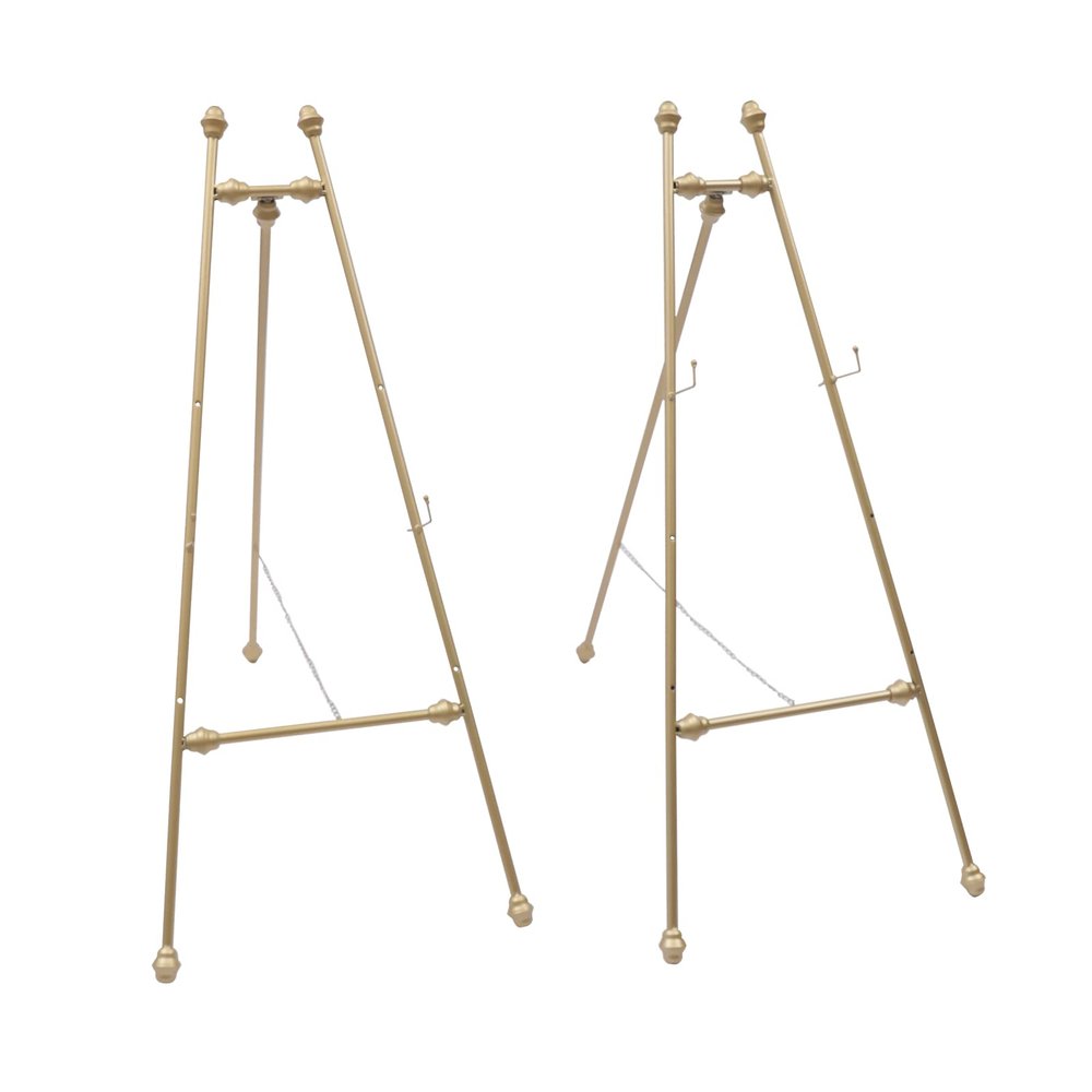 Floor Easel Stand Adjustable Display Stand Metal Large Free Standing Display Stand for Weddings Welcome Signs Posters Art and Any Exquisite Displays, Gold