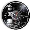 12 Inch Wall Vinyl Decorative Wall Clocks Sailing On The Sea Vinyl Wall Clock Lighthouse Streamship Signal Lamp Sea Gull Animal Wall Watch Retro Voyagers' Gift view 1