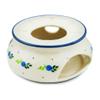 Polmedia Polish Pottery Heater - Blueberry Forest Pattern Handmade in Boleslawiec Poland + Certificate of Authenticity view 3