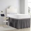 Bed Skirt for Dorm, Extra Long Ruffle 46" Drop College Dorm Bed Skirt, Dark Grey Solid, Twin-XL. view 1
