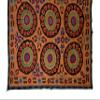 7.6x9.7 Ft 1970s Turkish Hand Embroidered Bed or Table Cover, Decorative Silk & Cotton Wall Hanging. RS94 view 3