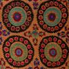 7.6x9.7 Ft 1970s Turkish Hand Embroidered Bed or Table Cover, Decorative Silk & Cotton Wall Hanging. RS94 view 4