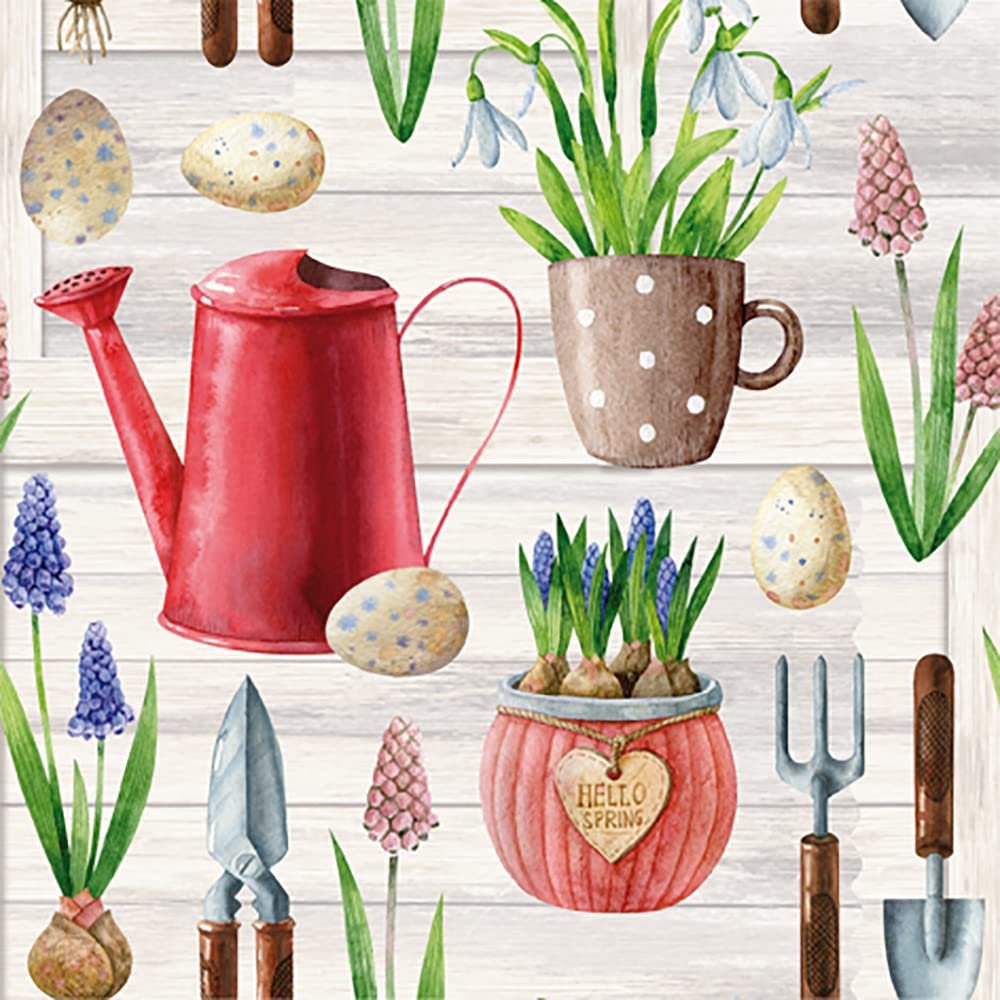 Anniversary House Tiflair Luxury Garden Design, Thick and Strong Lunch Napkins 3 ply, Spring Decorations Multi-Coloured PJ380033
